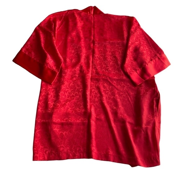 Victorias Secret Satin Robe Kimono Ruby Red Size Large XLarge OSFA Vintage - Picture 9 of 10